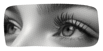 A greyscale picture of eyes showing how powerful half-tone images can be